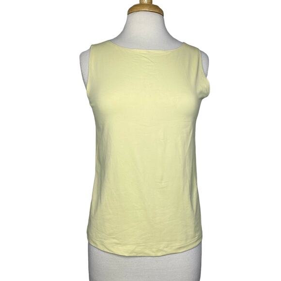 CHICOS DESIGN Pale Yellow Nylon Sleeveless Top Tank Size Medium/8 Made in USA - Picture 1 of 7
